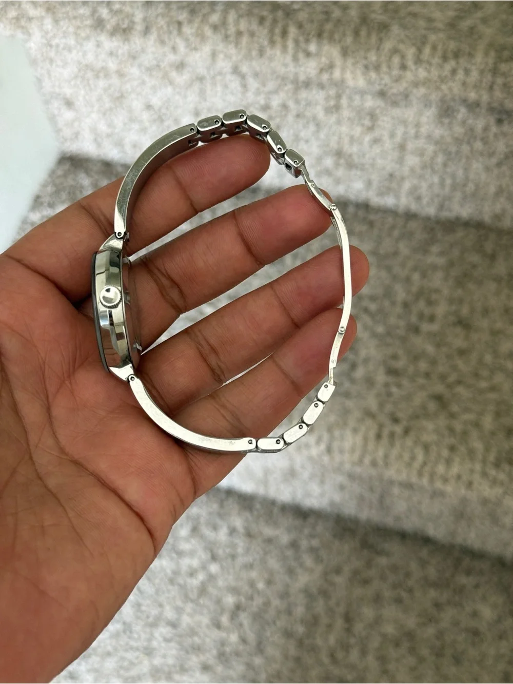 MOVADO Bold Silver Dial Stainless Steel Ladies Watch bangle